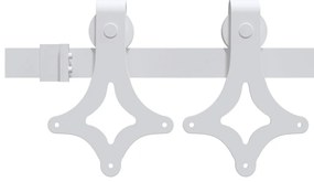 Porta de correr com ferragens 95x210 cm madeira de pinho maciça