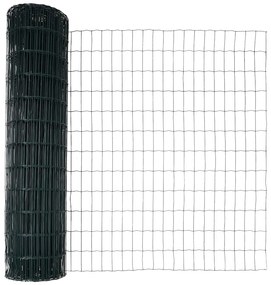 Cerca Euro com 7 postes, 1,2 x 10 m, em aço galvanizado verde