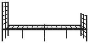 Estrutura de cama com cabeceira e pés 140x190 cm metal preto