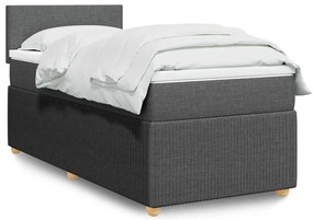 Cama com molas/colchão 90x200 cm tecido cinzento-escuro
