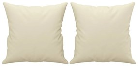 Sofá 2 lugares + almofadas decorativas 140cm couro artif. creme