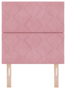 Cabeceira de Veludo Rosa da vidaXL com Padrão de Diamante - 80 cm, Cab