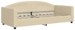 Sofá-cama com gavetão e gavetas 90x200 cm tecido cor creme