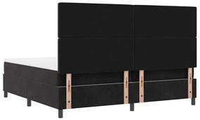 Cama Box Spring vidaXL com Colchão e LED Preta 200x200 cm de Veludo
