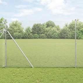 Cerca de Arame Soldado com 13 Postes 1,5x50 m Aço Galvanizado