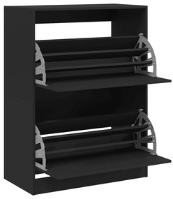 Sapateira c/ 2 gavetas articuladas 80x42x108 cm preto