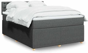 Cama com molas/colchão 160x200 cm tecido cinzento-escuro