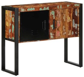 Armário consola multicor 90x35x75 cm madeira maciça recuperada