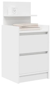 Mesa de cabeceira com 2 gavetas 38x34x80 cm branco