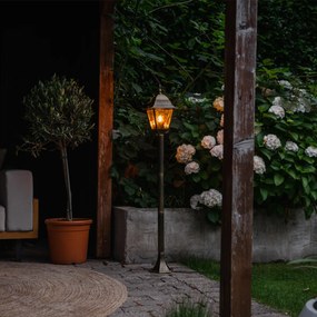 Candeeiro de chão vintage para exterior dourado antigo 120 cm - Antigua