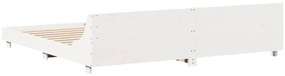 Cama sem colchão 200x200 cm madeira de pinho maciça branco