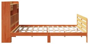 Cama com estante sem colchão 200x200 cm pinho maciço