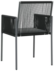 Cadeiras jardim c/ almofadões 4pcs 54x60,5x83,5cm vime PE preto