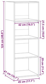 Armário alto 45x41x124 cm derivados de madeira branco