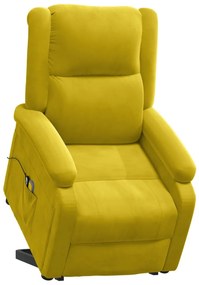 Poltrona de massagens elevatória veludo amarelo