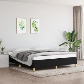 Estrutura de cama sem colchão 160x200 cm tecido preto