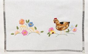 50x180 cm - Caminho de mesa linho - Bordados da Lixa