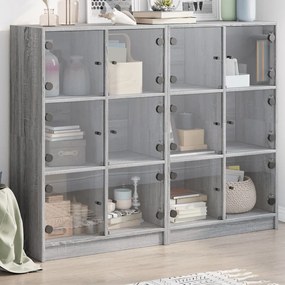 vidaXL Estante c/ portas 136x37x109 cm derivados madeira cinza sonoma