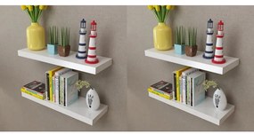 Prateleiras de parede 4 pcs branco 60 cm