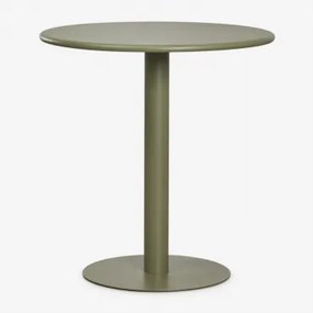 Mesa De Cozinha Redonda Ø70 Cm Em Ferro Mizzi Verde Azeitona Intenso - Sklum