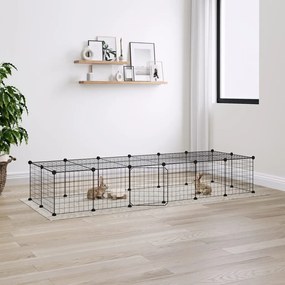vidaXL Gaiola p/ animais de 28 painéis c/ porta 35x35 cm aço preto