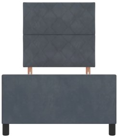 Cama Cinza Escuro 100x200 cm Veludo
