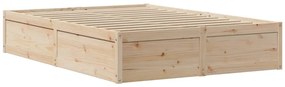 Cama sem colchão 140x190 cm madeira de pinho maciça