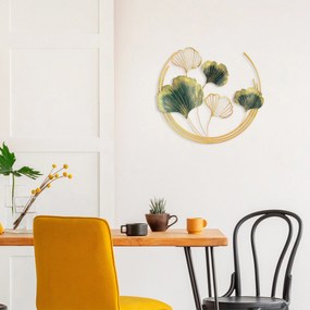 Acessório de Parede Decorativo Bys-009 – Verde/Dourado – 70 x 70 x 7 c