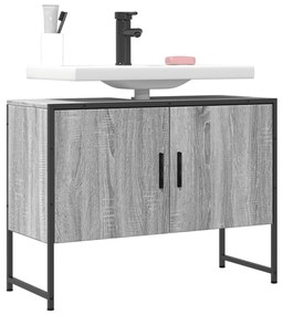 vidaXL Armário p/ lavatório WC 80x33x60 cm deriv.madeira cinza sonoma