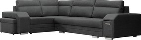 Sofá de canto Kingsport 101, Cama com arrumação, 305x205x90cm, 209 kg, Pernas: Plástico
