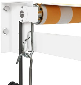 Toldo retrátil automático 4,5x3 m amarelo e branco