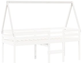 Telhado de cama infantil 209x95,5x88 cm pinho maciço branco