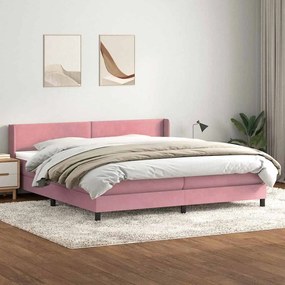 vidaXL Cama com molas/colchão 180x210 cm veludo Rosa