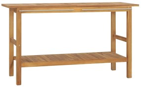 Móvel de casa de banho madeira de teca maciça 132x45x75 cm