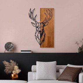 Acessório Decorativo de Parede Ma-393 – Nogueira e Preto – 33 x 58 cm