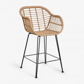 Banqueta Alta De Vime Sintético Para Jardim Zole ↑65 Cm & Sem Almofada - Sklum