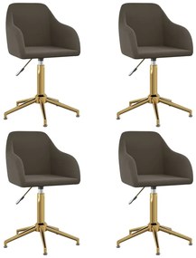 vidaXL Cadeiras de jantar giratórias 4 pcs veludo cinzento-escuro