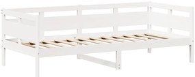 Sofá-cama c/ telhado 90x190 cm madeira de pinho maciça branco
