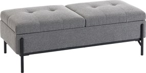 HOMCOM Baú de assento em linho, banco de cama com 2 compartimentos, tampas articuladas e acolchoamento extra espesso, 117 x 50 x 44 cm | Aosom Portugal