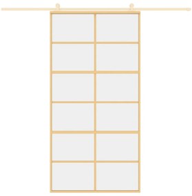 Porta deslizante 102,5x205 cm vidro ESG/alumínio dourado