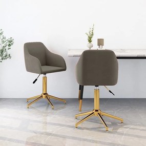 vidaXL Cadeiras de jantar giratórias 2 pcs veludo cinzento-claro