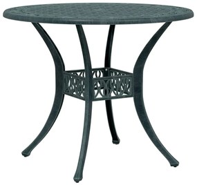 Mesa de jardim Ø90x75 cm alumínio fundido verde