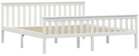 Estrutura de cama em pinho maciço 180x200 cm branco
