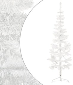 vidaXL Meia árvore de Natal fina com suporte 120 cm branco