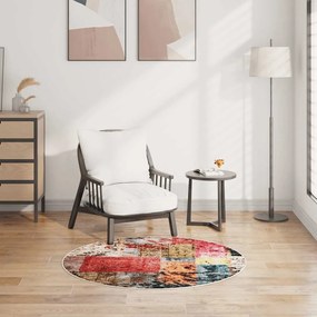 Tapete lavável antiderrapante φ120 cm patchwork multicor