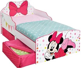 CAMA INFANTIL MINNIE COM COLCHÃO E ALMOFADA 145 cm x 77 cm x 65 cm