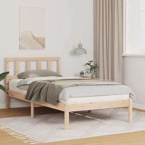 vidaXL Estrutura da Cama Castanho 90 x 190 cm Madeira de pinho maciça