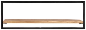 Prateleiras de parede 2 pcs 100x24x35 cm acácia maciça e aço