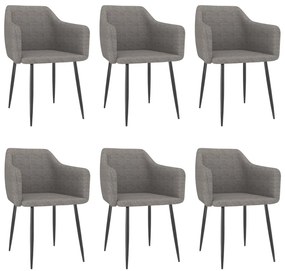 vidaXL Cadeiras de jantar 6 pcs tecido cinzento-claro