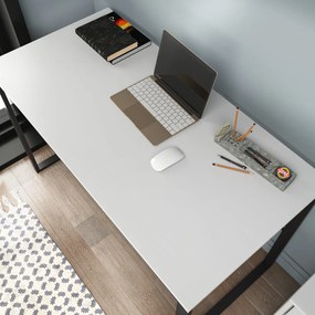 Secretária de Estudo Layton – Preto e Branco – 120x60x74 cm